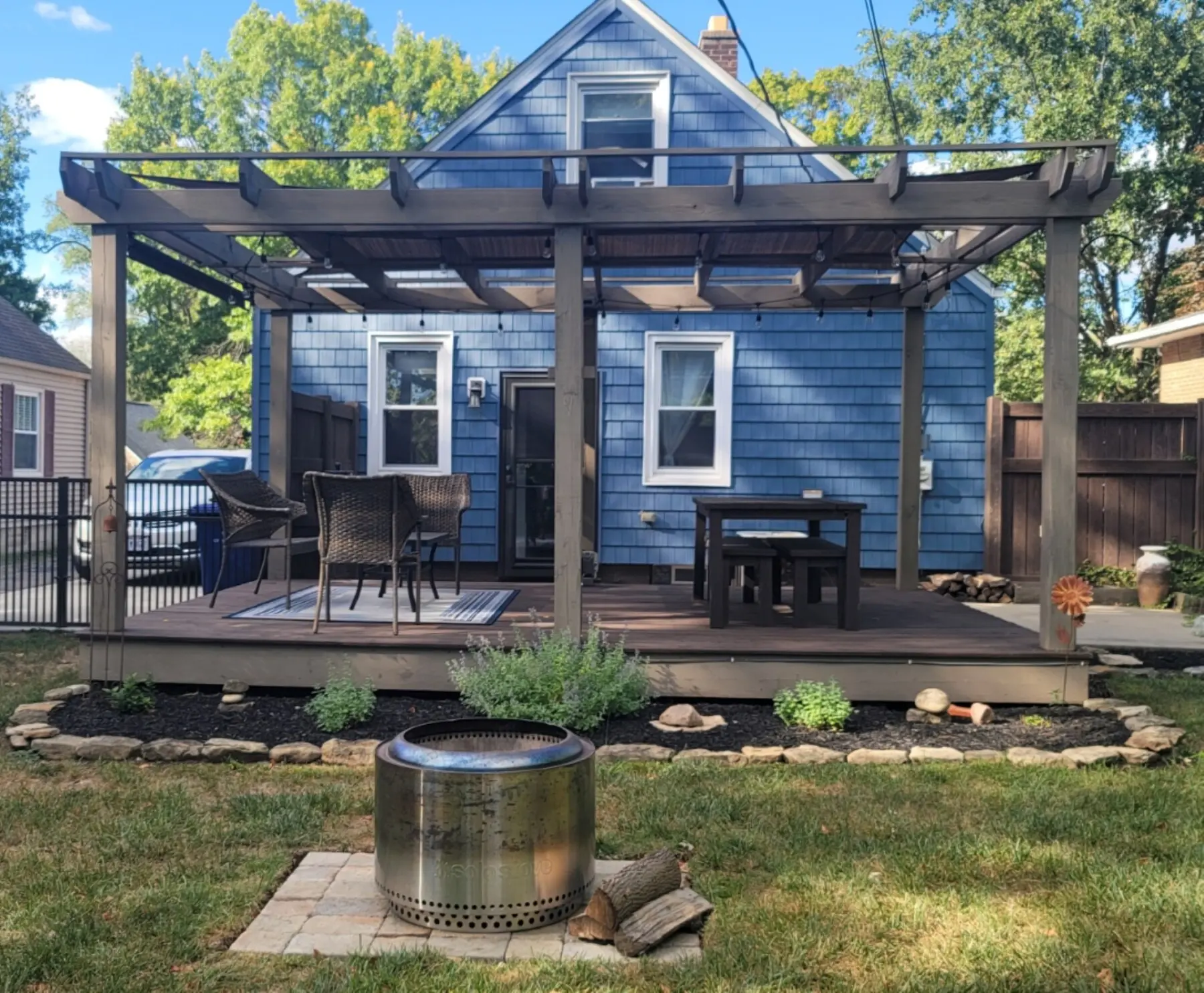 backyard firepit airbnb