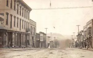 western view of downtown Millersburg, circa 1910