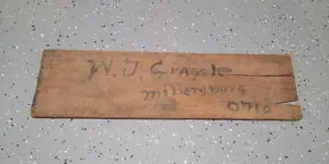 board from a shipping container found in our basement