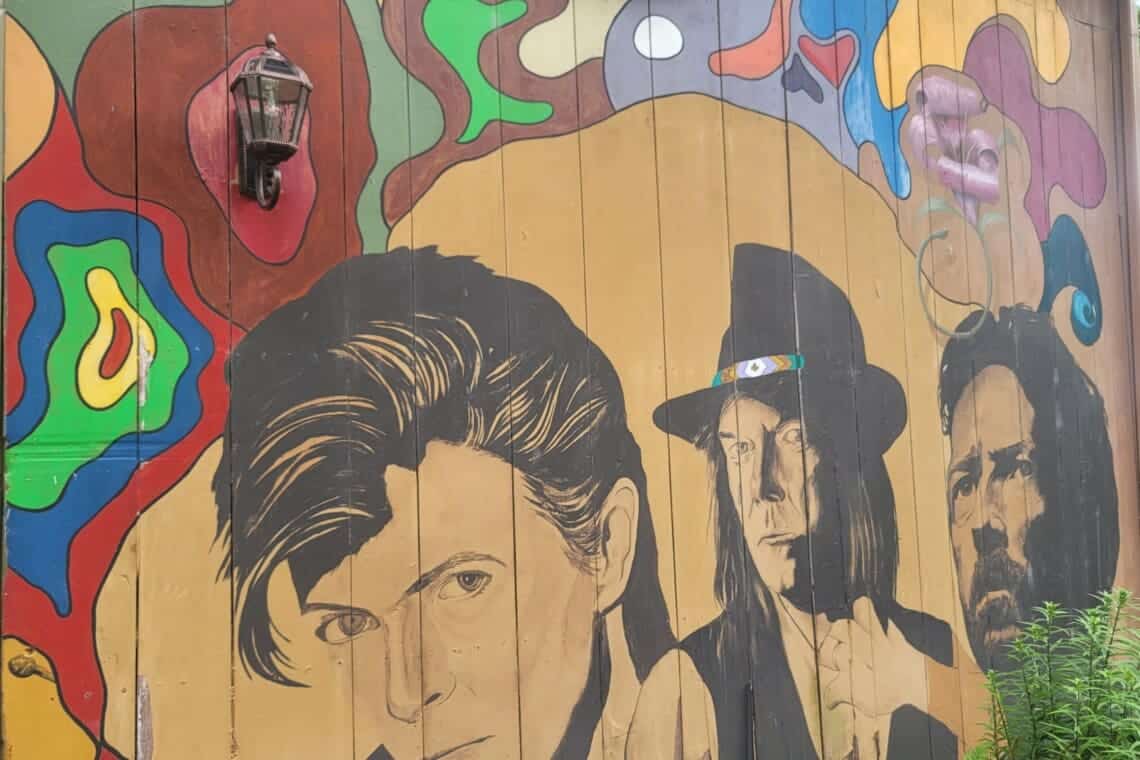 Legends of Music Barn, a roadside mural of music legends in Ohio's Amish Country