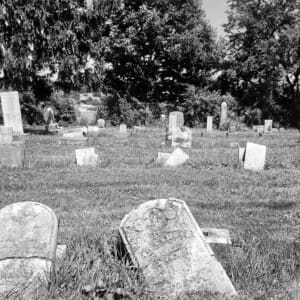 Salem Cemetery Ohio.Crooked and fallen head stones.