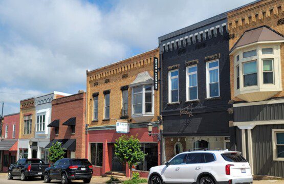 Historic downtown Millersburg storefronts including Suite on Jackson